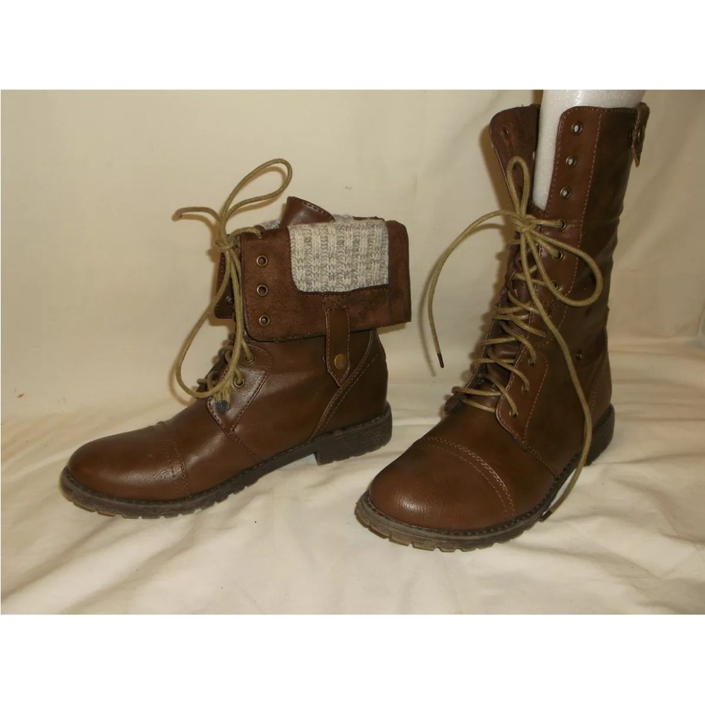 Black Poppy Brown Mid-Calf Boots Women's Size 9